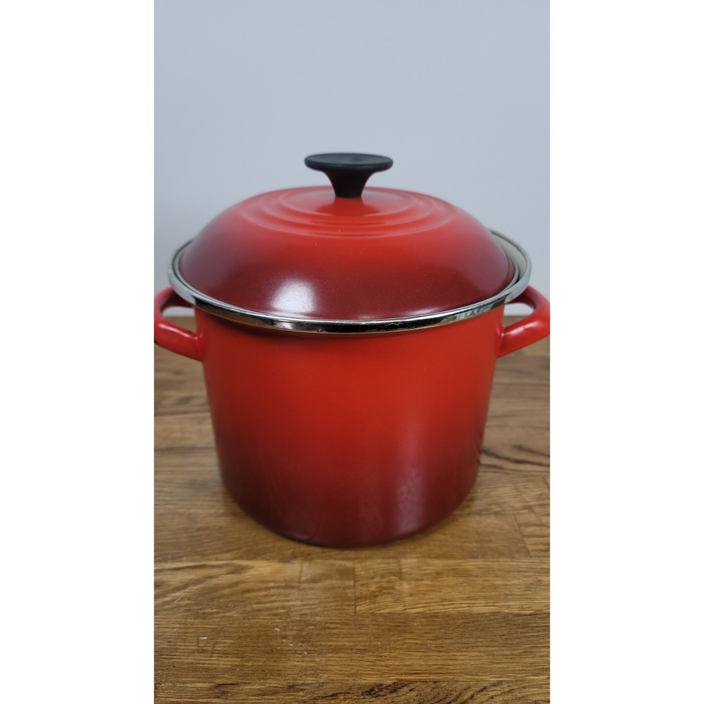 Le Creuset Enamel On Steel 6-Qt Stockpot Red or Cerise